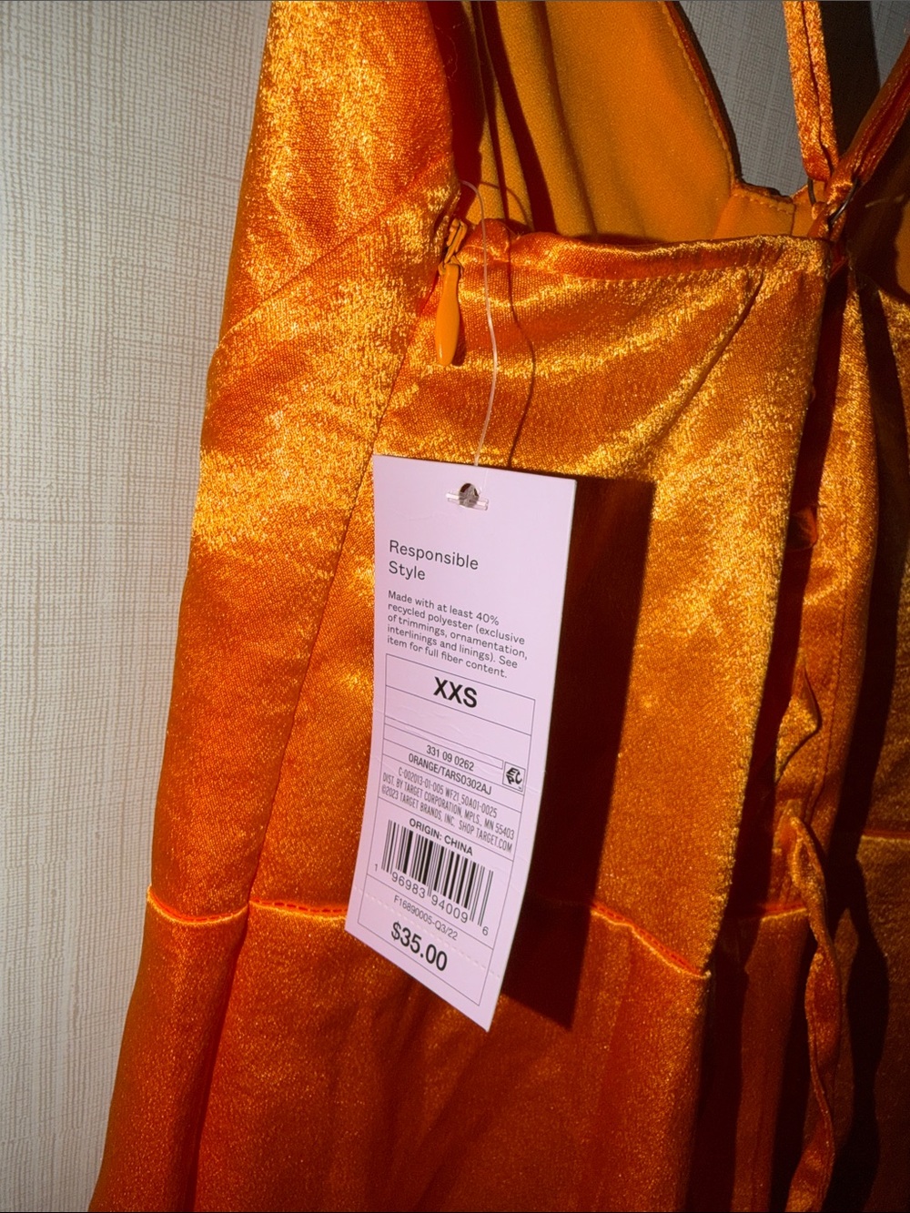 wild fable Orange Satin Spaghetti-Strap Mini Dress - Picture 7 of 10